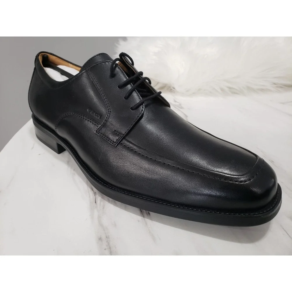 NEW NO BOX Sz 12.5 (46) GEOX Respira Federico Y Smooth Men's Dress‎ Shoes Black